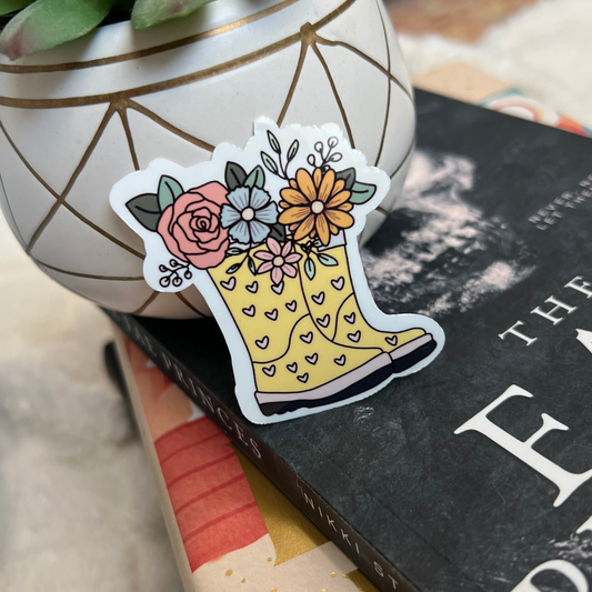 Flowers & Boots Sticker