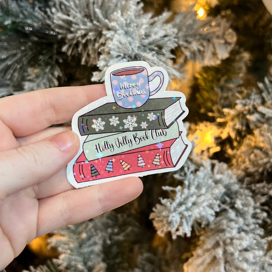 Holly Jolly Book Club Sticker